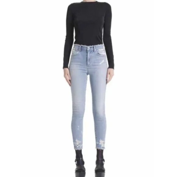 AGOLDE Sophie Mid-Rise Skinny Jean With Chewed Hem & Waistband, 25 - Picture 4 of 14